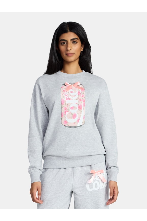 Women's Diet Coke Floral Graphic Crewneck Sweatshirt, Sizes XXS-XXL