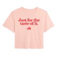 thumbnail image 1 of Coca-Cola - Just For The Taste Of It - Juniors Cropped Graphic T-Shirt, 1 of 3