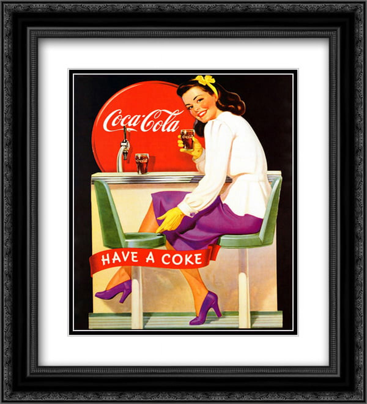 Coca-Cola ミラーアート 黒フレーム Coca-Cola Bottle Wall