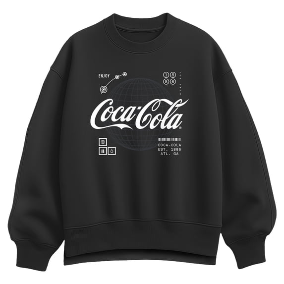 Coca-Cola - Logo Hud Oversized Fleece Crew Sweatshirt