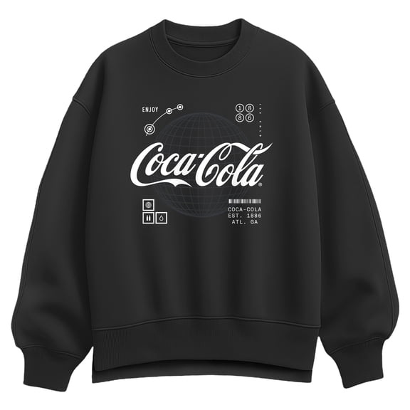 Coca-Cola - Logo Hud - Ladies Oversized Fleece Crew Sweatshirt