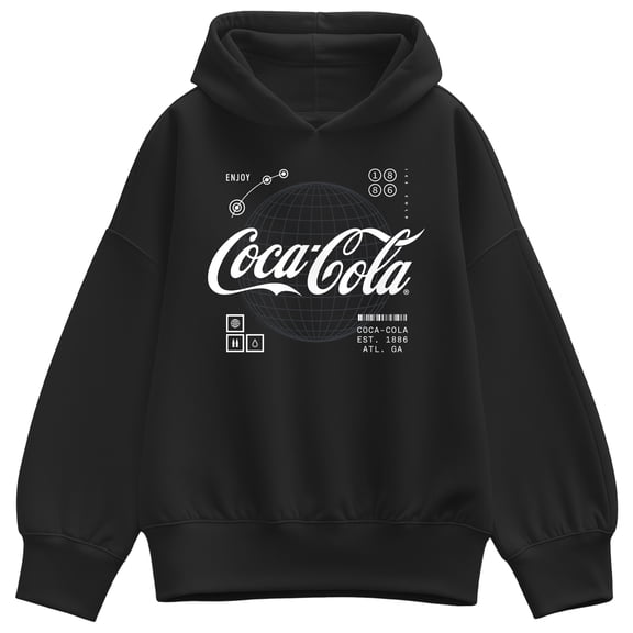 Coca-Cola - Logo Hud - Ladies Oversized Fleece Hoodie Sweatshirt