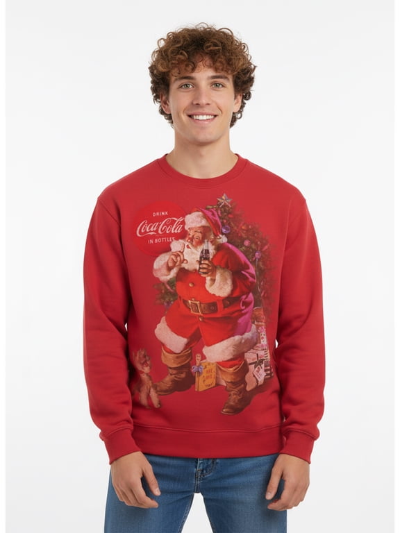 , Men's & Big Men's Christmas Santa Crewneck Sweatshirt, Sizes S-3XL