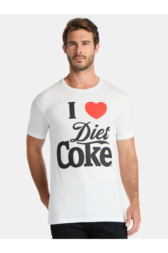 Men's and Big Men's I Heart Diet Coke Graphic Tee, Sizes S-3XL