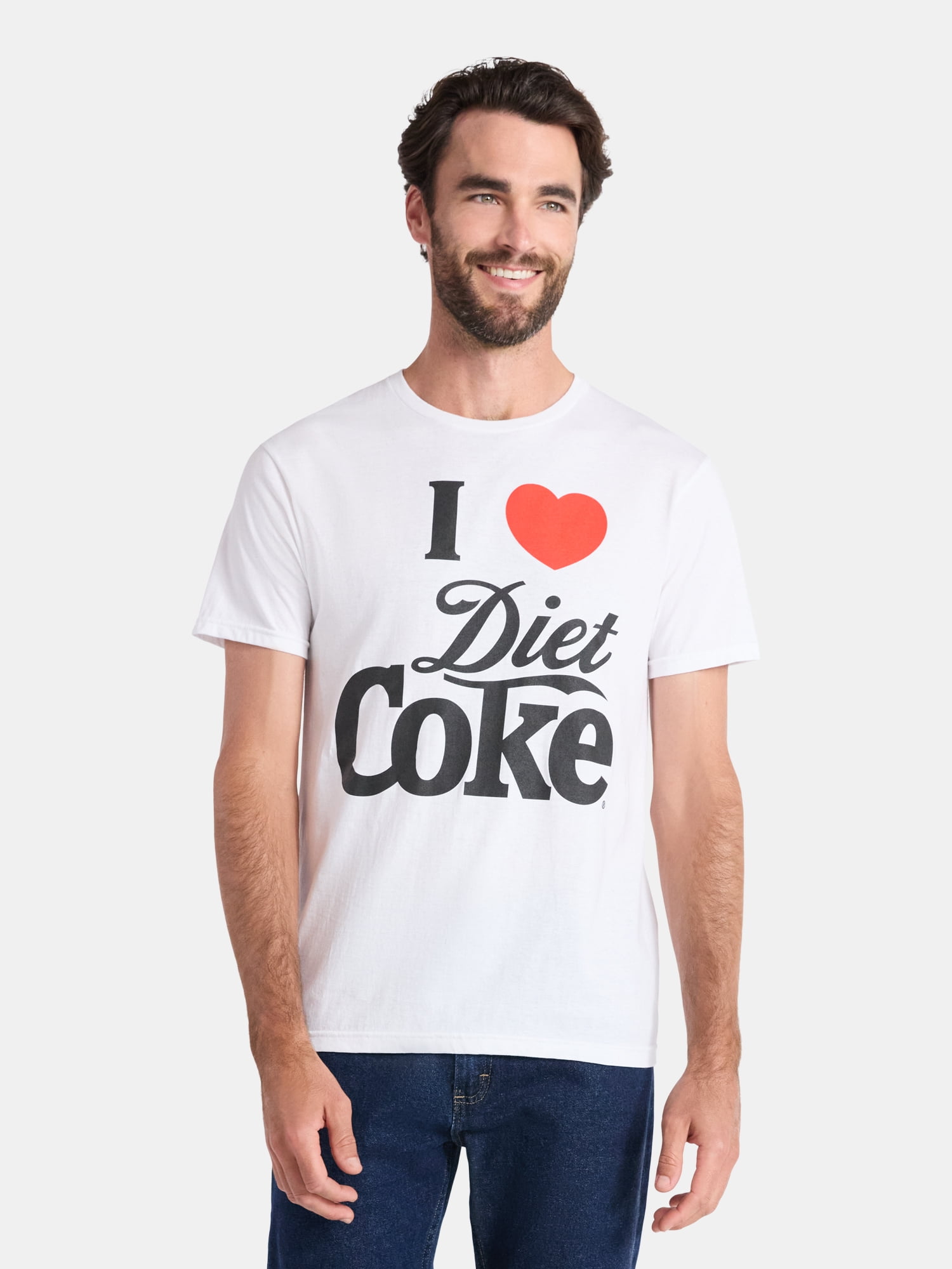 Coca-Cola Men's and Big Men's I Heart Diet Coke Graphic Tee, Sizes