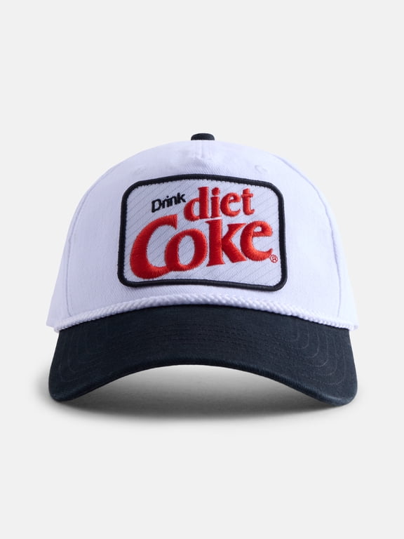 , Men's Embroidered Patch Trucker Cap, White & Black, One Size