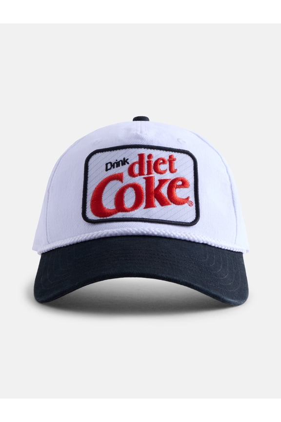 , Men's Embroidered Patch Trucker Cap, White & Black, One Size