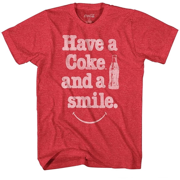 Coca-Cola Mens Shirt, Classic Soda Coke T-Shirt Red Heather – XL