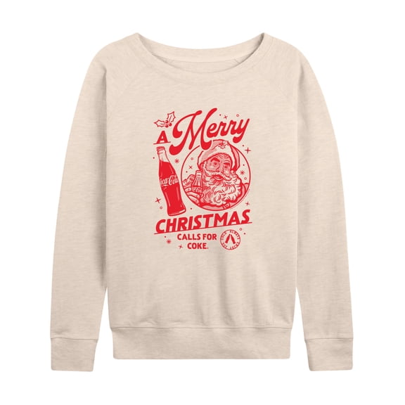 Coca-Cola - Merry Christmas Calls For Coke - Women's French Terry Long Sleeve Pullover
