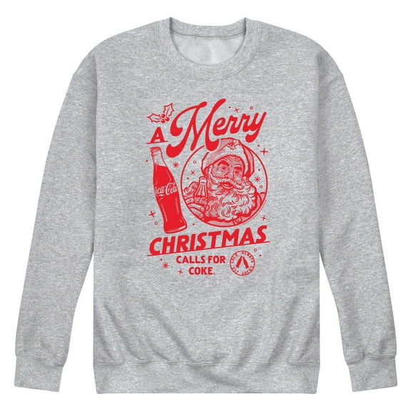 Coca-Cola - Merry Christmas Calls for Coke - Men's Long Sleeve Crew Fleece Sweatshirt