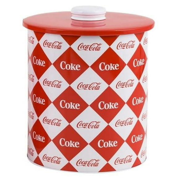 Coca-Cola Metal Large Round Cylinder Canister 8.5" 135.25oz/4000ml Tin with Lid Food Jar Container Cookie Jar
