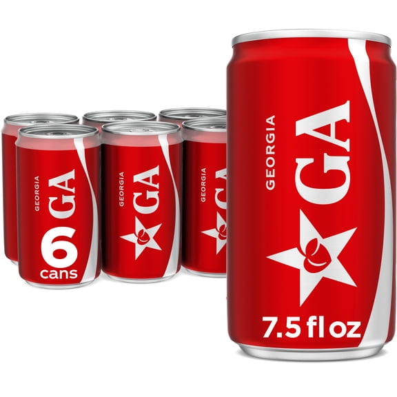 Coca-Cola Soda Pop Mini Cans, 7.5 fl oz, 6 Pack