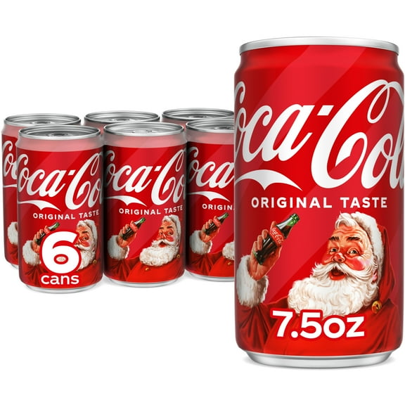 Coca-Cola Mini Soda Pop, 7.5 fl oz Cans, 6 Pack