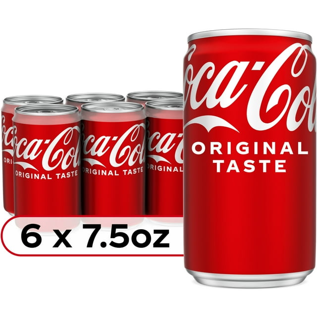 Coca-Cola Mini Soda Pop, 7.5 fl oz Cans, 6 Pack