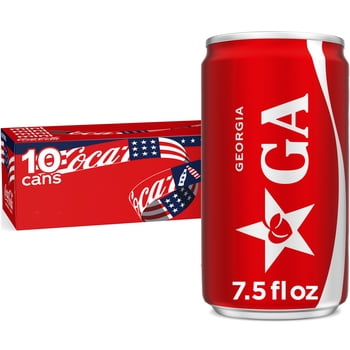 Coca-Cola Soda Pop Fridge Pack Mini Cans, 7.5 fl oz, 10 Pack
