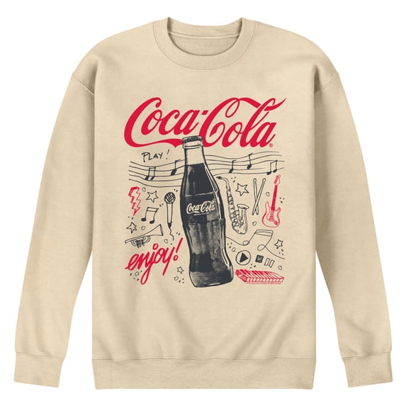 Coca-Cola - Music Doodles Men's Graphic Fleece Sweatshirt