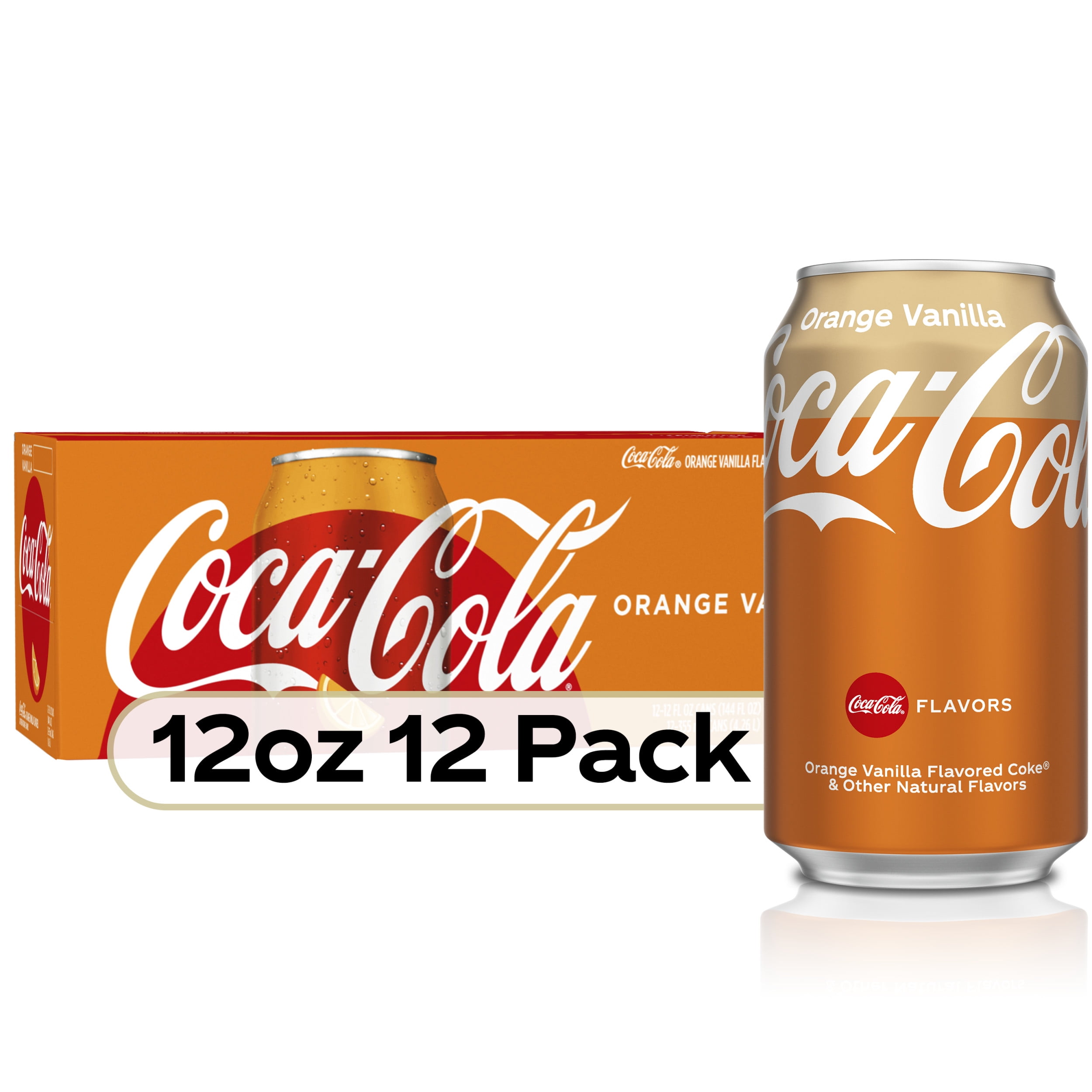 CocaCola Orange Vanilla Soda Pop, 12 fl oz, 12 Pack Cans