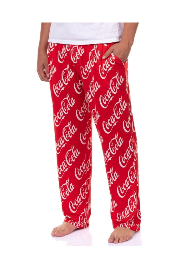 Coca-Cola Pajamas Men's All Over Print Coke Lounge Bottoms Pajama Pants