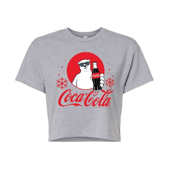 Coca-Cola - Polar Bear Circle - Juniors Cropped Short Sleeve Graphic T-Shirt