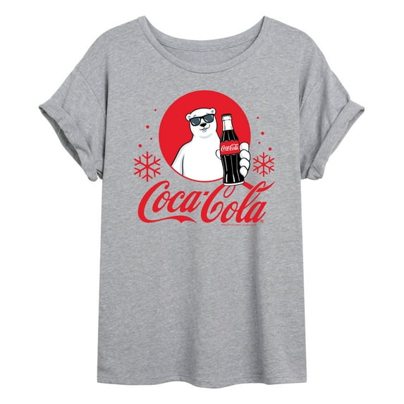 Coca-Cola - Polar Bear Circle With Snowflakes - Juniors Ideal Flowy Muscle T-Shirt