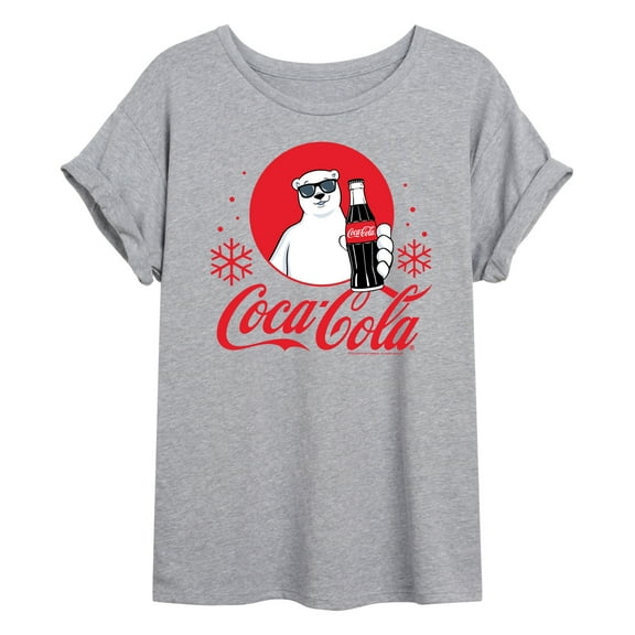 Coca-Cola - Polar Bear Circle With Snowflakes - Juniors Ideal Flowy Muscle T-Shirt