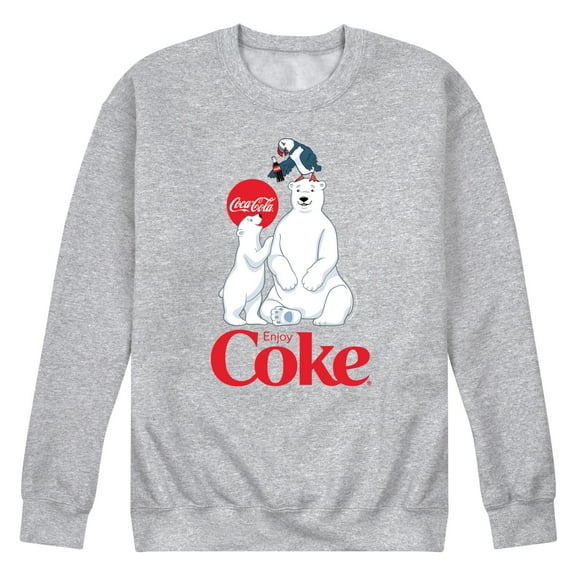 Coca-Cola - Polar Bears and Puffin - Men's Long Sleeve Crew Fleece Sweatshirt
