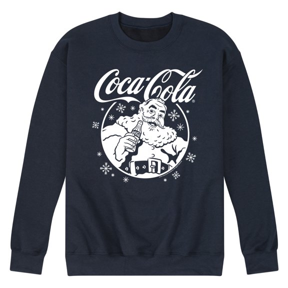Coca-Cola - Santa Circle - Men's Long Sleeve Crew Fleece Sweatshirt