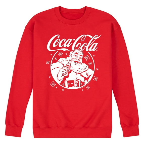 Coca-Cola - Santa Circle - Men's Long Sleeve Crew Fleece Sweatshirt