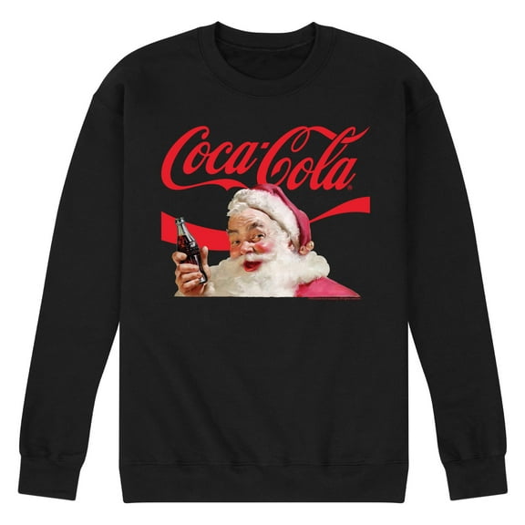 Coca-Cola - Santa Closeup - Men's Long Sleeve Crew Fleece Sweatshirt