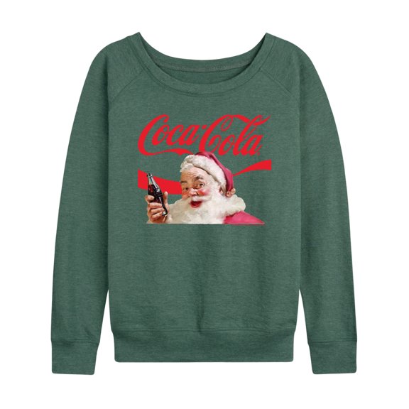 Coca-Cola - Santa Closeup - Women's French Terry Long Sleeve Pullover