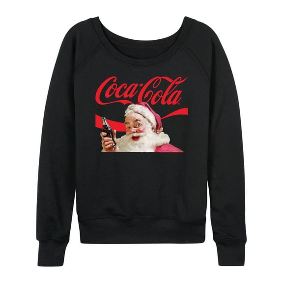 Coca-Cola - Santa Closeup - Women's French Terry Long Sleeve Pullover