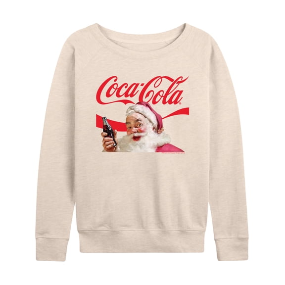 Coca-Cola - Santa Closeup - Women's French Terry Long Sleeve Pullover
