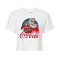thumbnail image 1 of Coca-Cola - Santa Coke Bottles - Juniors Cropped Short Sleeve Graphic T-Shirt, 1 of 4