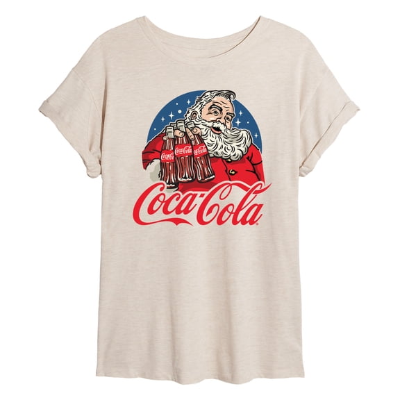 Coca-Cola - Santa Coke Bottles - Women's Oversized Graphic T-Shirt