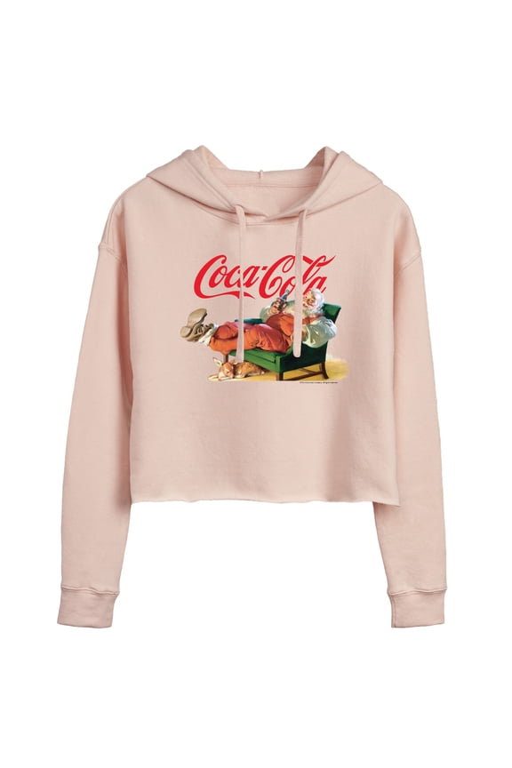 - Santa Coke Cropped Graphic Hoodie