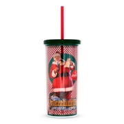 Coca Cola Santa Hoildays 20oz. Plastic Tall Cold Cup w/ Lid and Straw