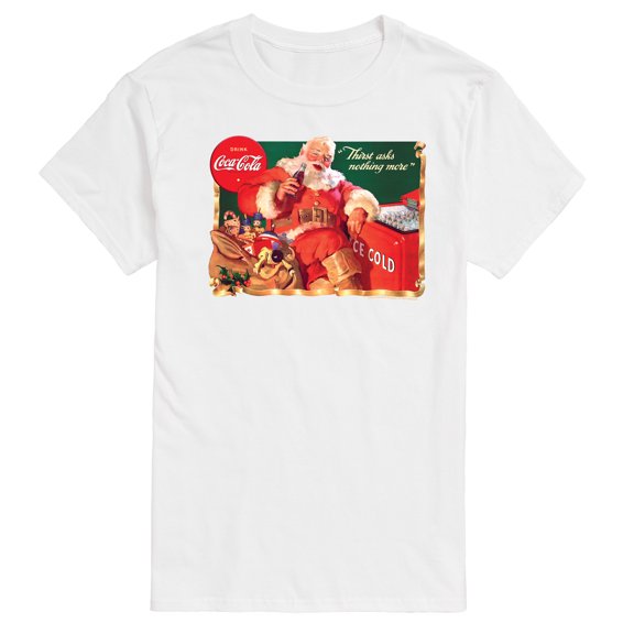Coca-Cola - Santa at Coke Cooler - Men's Short Sleeve Graphic T-shirt