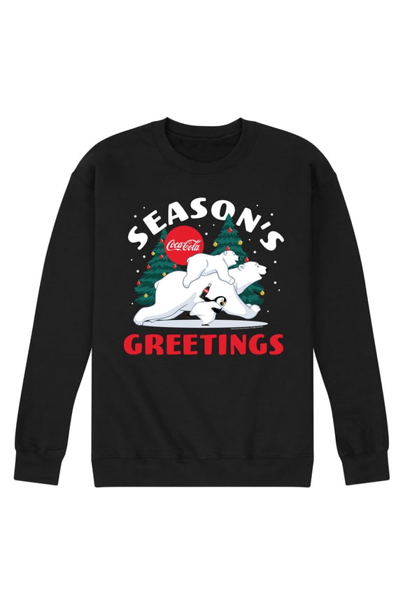 - Season's Greetings Polar Bears - Men's Long Sleeve Crew Fleece Sweatshirt