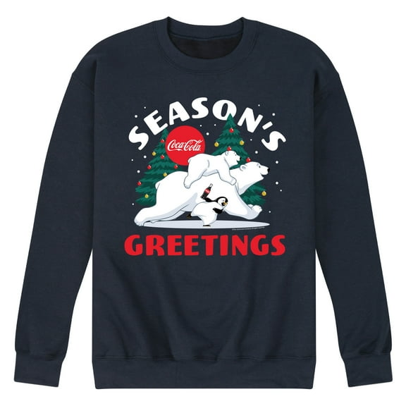 Coca-Cola - Season's Greetings Polar Bears - Men's Long Sleeve Crew Fleece Sweatshirt