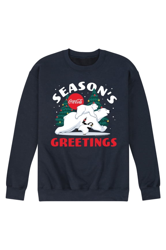 - Season's Greetings Polar Bears - Men's Long Sleeve Crew Fleece Sweatshirt