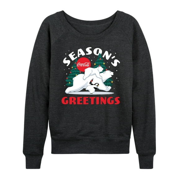 Coca-Cola - Seasons Greetings Polar Bears - Women's Lightweight French Terry Long Sleeve Shirt