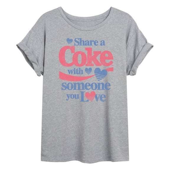 Coca-Cola - Share a Coke Hearts - Women's Oversized Graphic T-Shirt