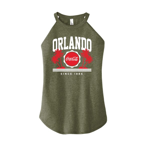 Coca-Cola - Since 1886 - Orlando & Palm Trees - Juniors High Neck Tank Top
