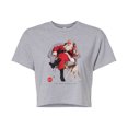 thumbnail image 1 of Coca-Cola - Sitting Santa - Juniors Cropped Short Sleeve Graphic T-Shirt, 1 of 4