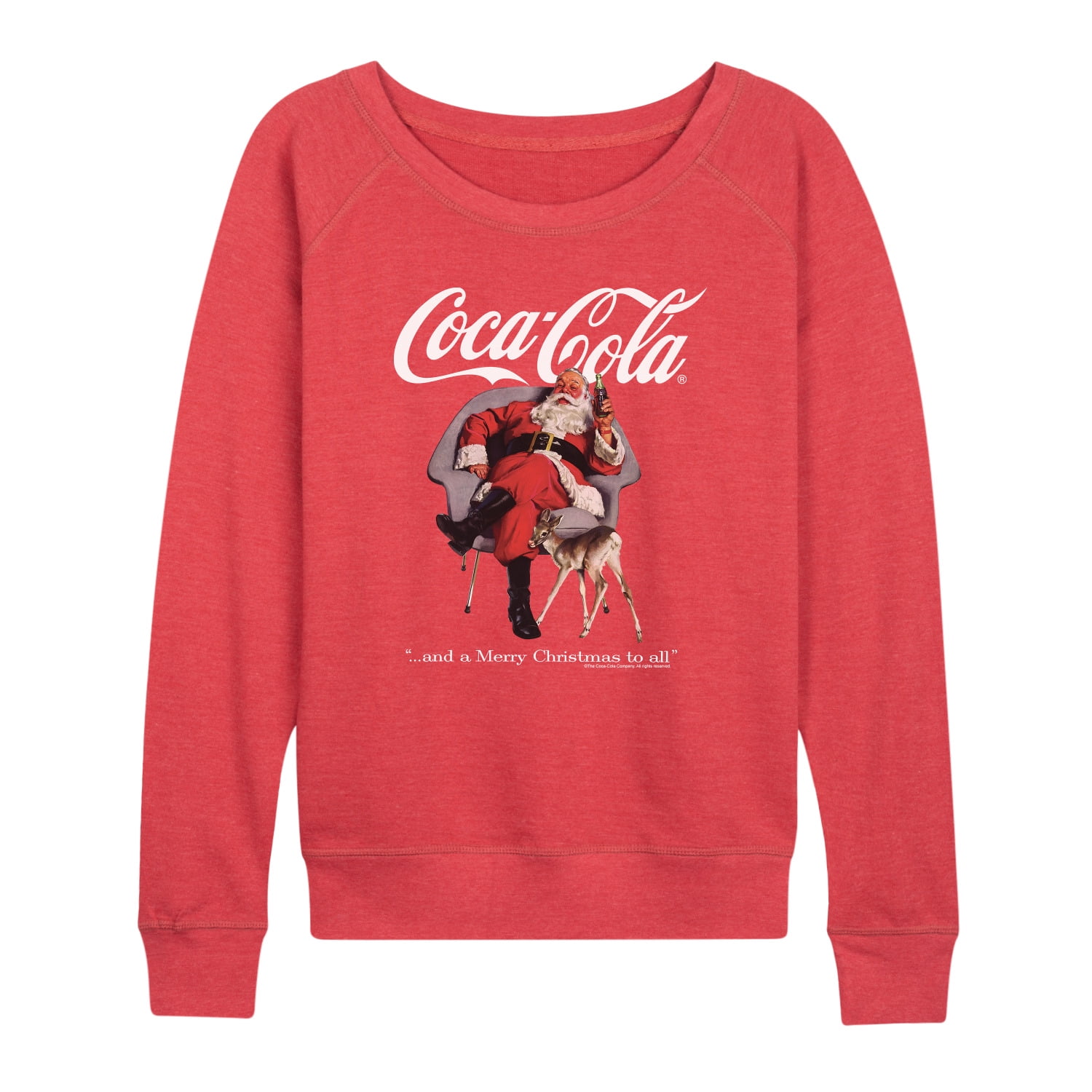 Coca-Cola - Sitting Santa - Women's French Terry Long Sleeve Pullover