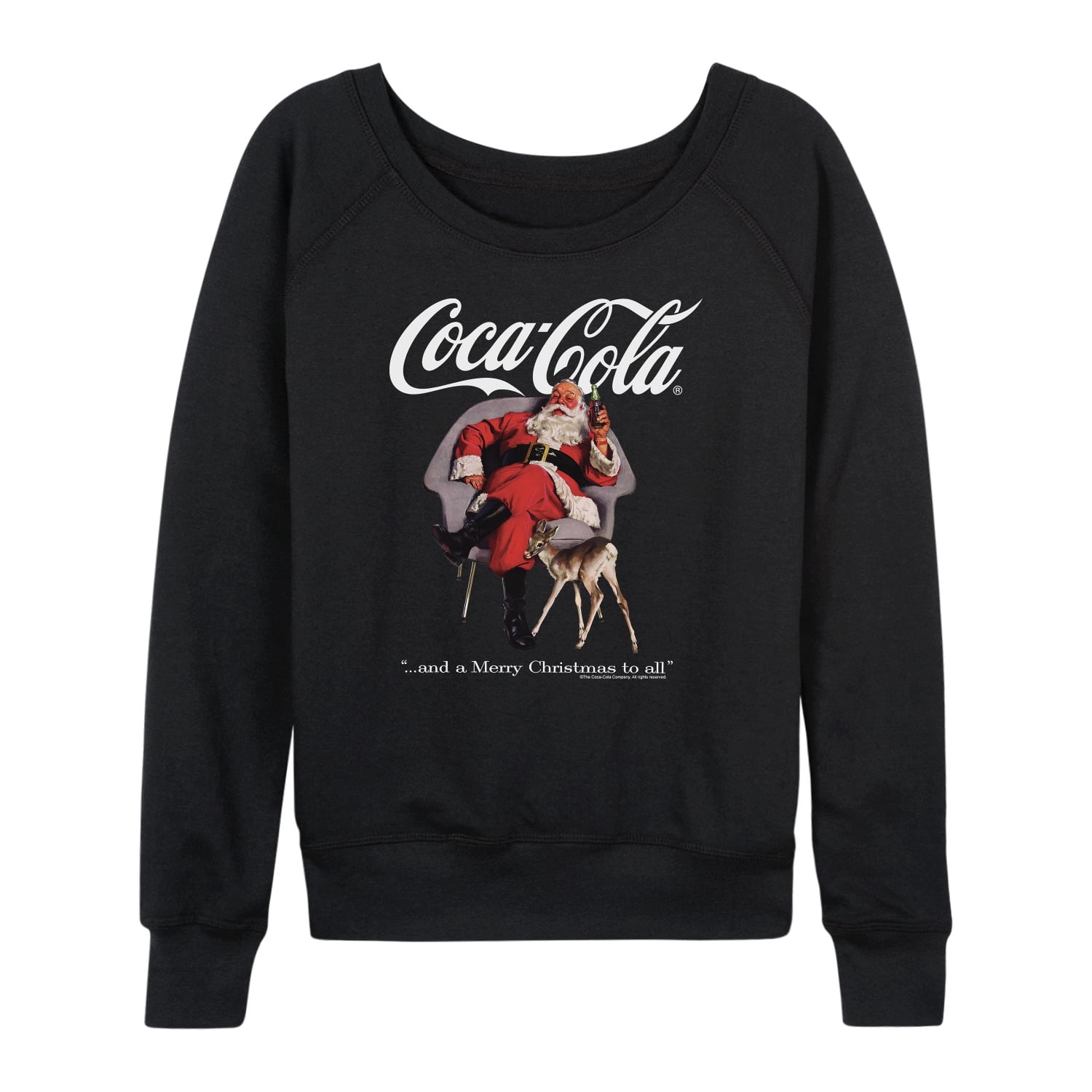 Coca-Cola - Sitting Santa - Women's French Terry Long Sleeve Pullover