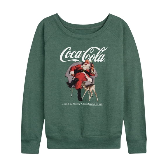 Coca-Cola - Sitting Santa - Women's French Terry Long Sleeve Pullover