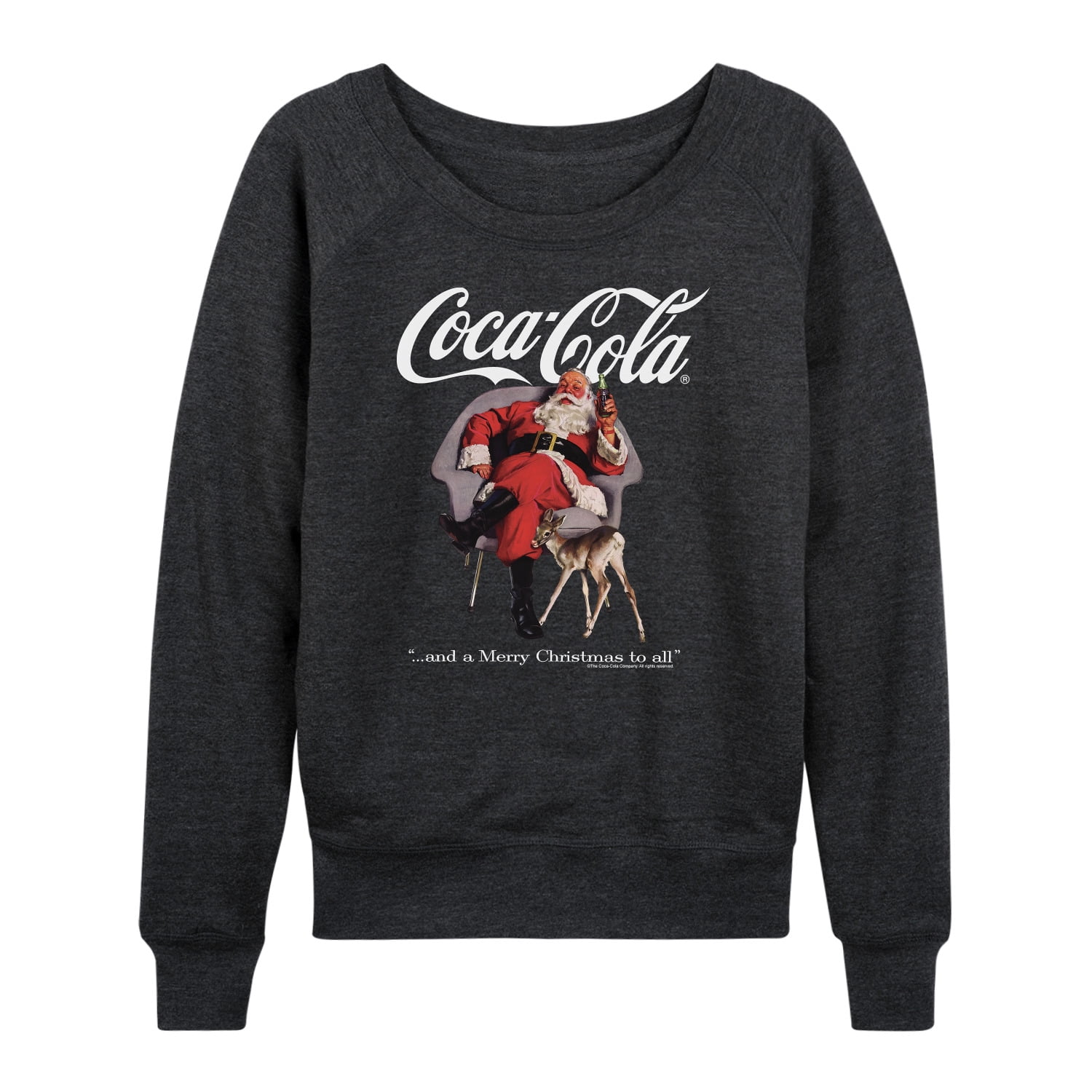 Coca-Cola - Sitting Santa - Women's French Terry Long Sleeve Pullover
