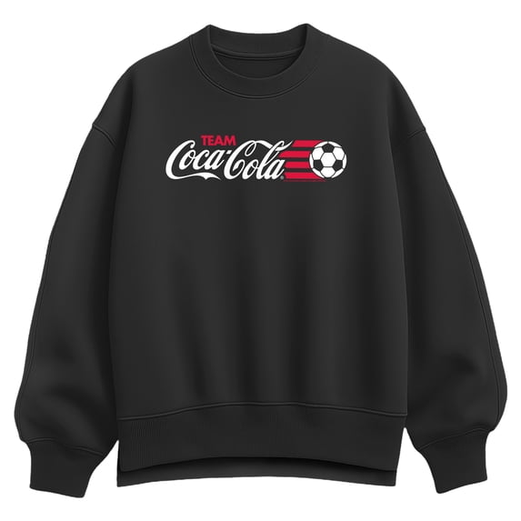 Coca-Cola - Soccer Coke Women's Oversized Fleece Crew Sweatshirt