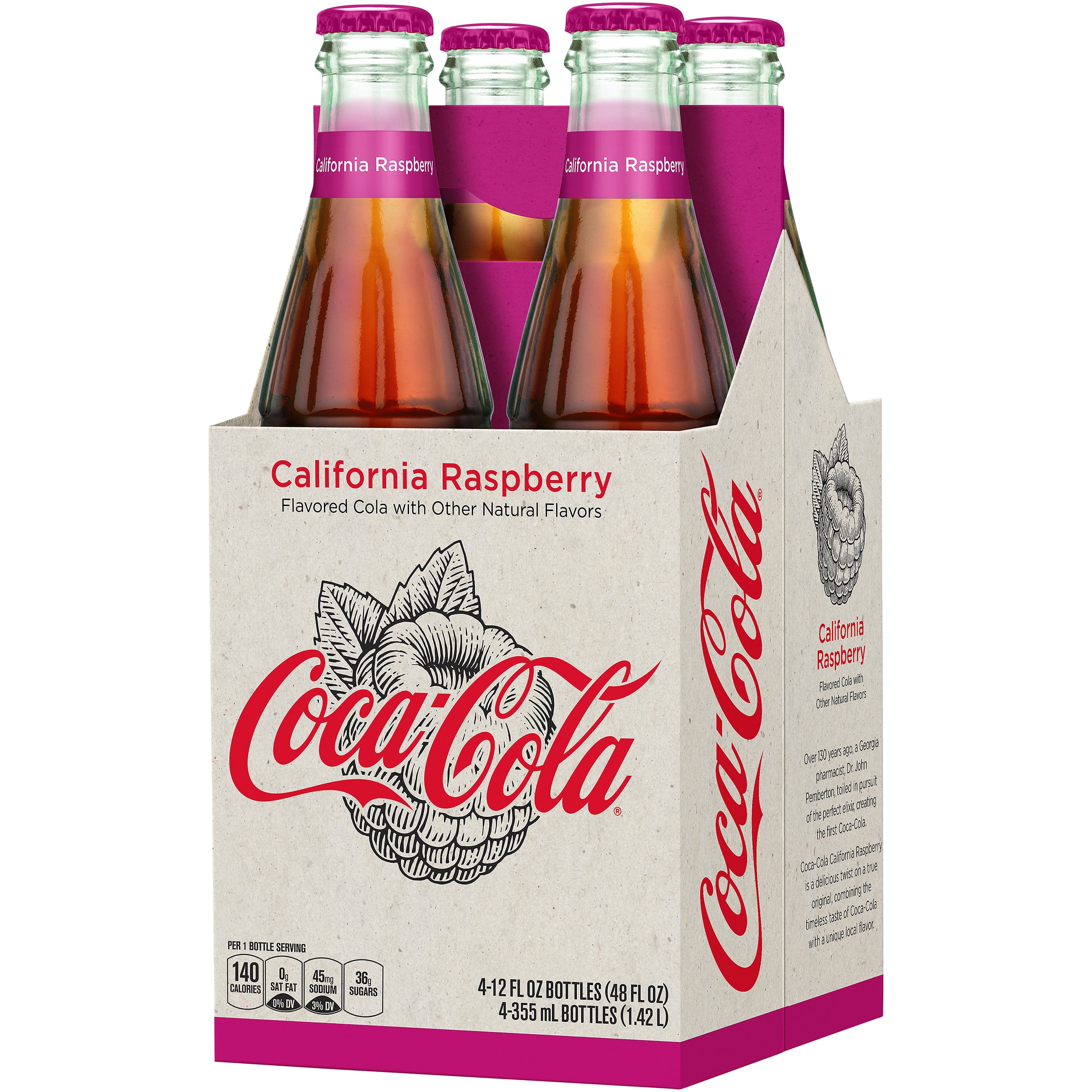 Coca-Cola Soda, California Raspberry, 12 Fl Oz, 4 Count - Walmart.com